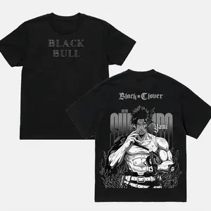 Yami Sukehiro – Black Clover, Black Bull Captain Crew Neck Short Sleeve Anime Graphic Double-Printed Cotton T-Shirt Unisex Breathable Streatwear Casual Pure Color Tee manga apparel