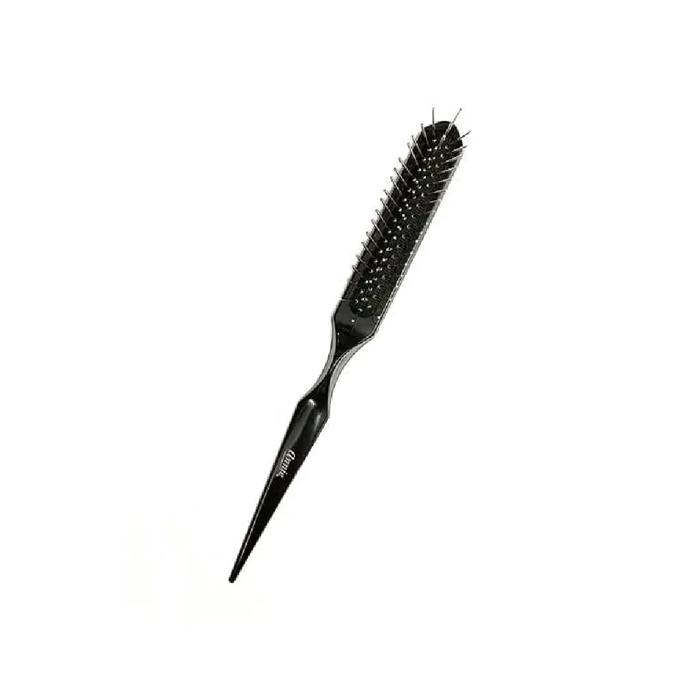 Sleek Black Wig Brush with 3-Row Metal Prongs for Synthetic Wigs, Grooming Brush with Pointed End for Easy Styling & Smooth Finish