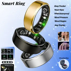New Smart Ring with IP68 Waterproof Heart Rate Blood Pressure Sleep Monitoring Motion Tracking Blood Oxygen Step Tracker Multifunctional Rings For Men Women Holiday Gift