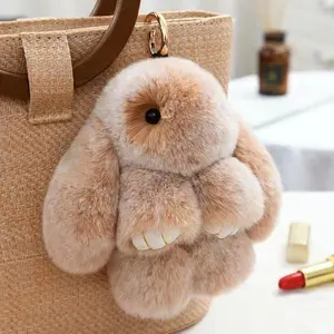 Bunny Lucky Keychains with Tin Charming Rabbit Design Car Handbag Keyring Cute Bunny Plush Easter Gift for Backpack Bag Charm