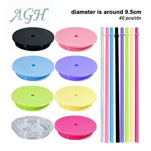 AGH US Replacement Lids ONLY 40pcs for 12oz/16oz/24oz plastic snow globe coffee mug glitter tumbler