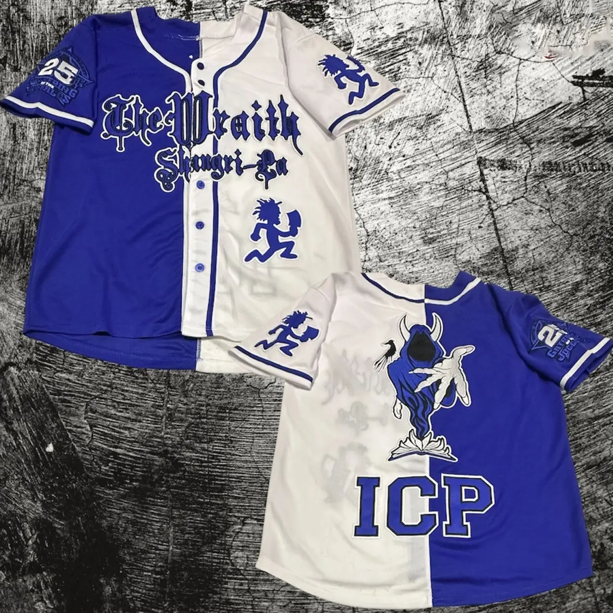 Split Colors Shangri-la Baseball Jersey, ICP Juggalo Jersey, Gift For Him, Gift For Her, For Any Season, Classic Styles