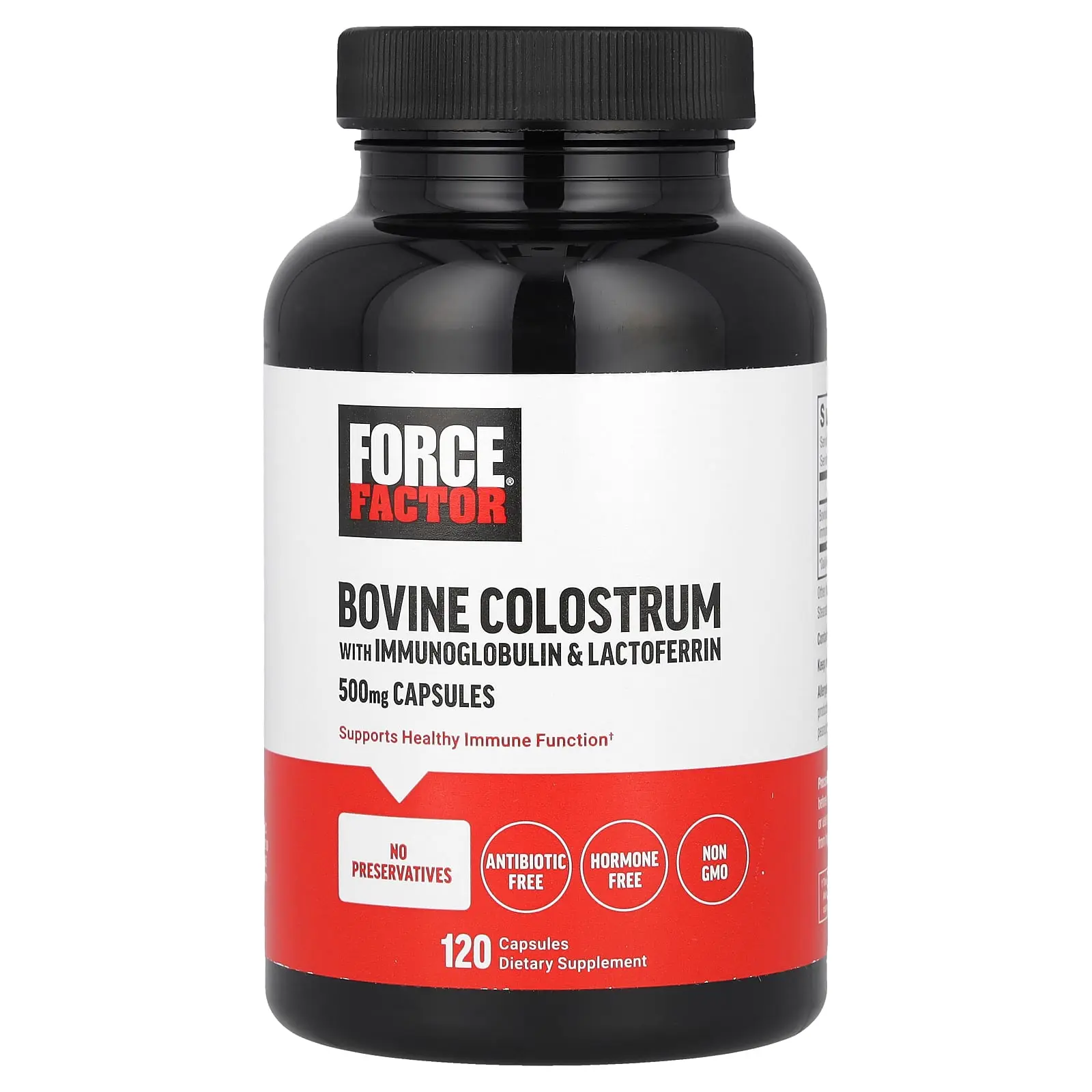 Force Factor Bovine Colostrum With Immunoglobulin & Lactoferrin, 500 mg, 120 Capsules
