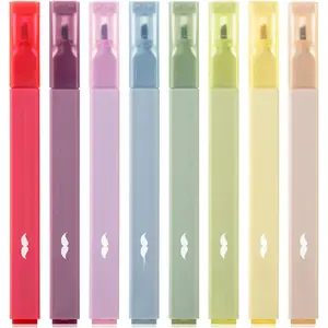 - Aesthetic Highlighters, 8 count, Chisel Tip, Muted Pastel Color, No Bleed  Highlighter Pastel, Assorted Colors, School Supplies