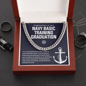 Navy Basic Training Graduation Necklace, Congratulations Sailor, Seaman Bootcamp Present Ideas, Navy Basic Training Son Graduation Jewelry