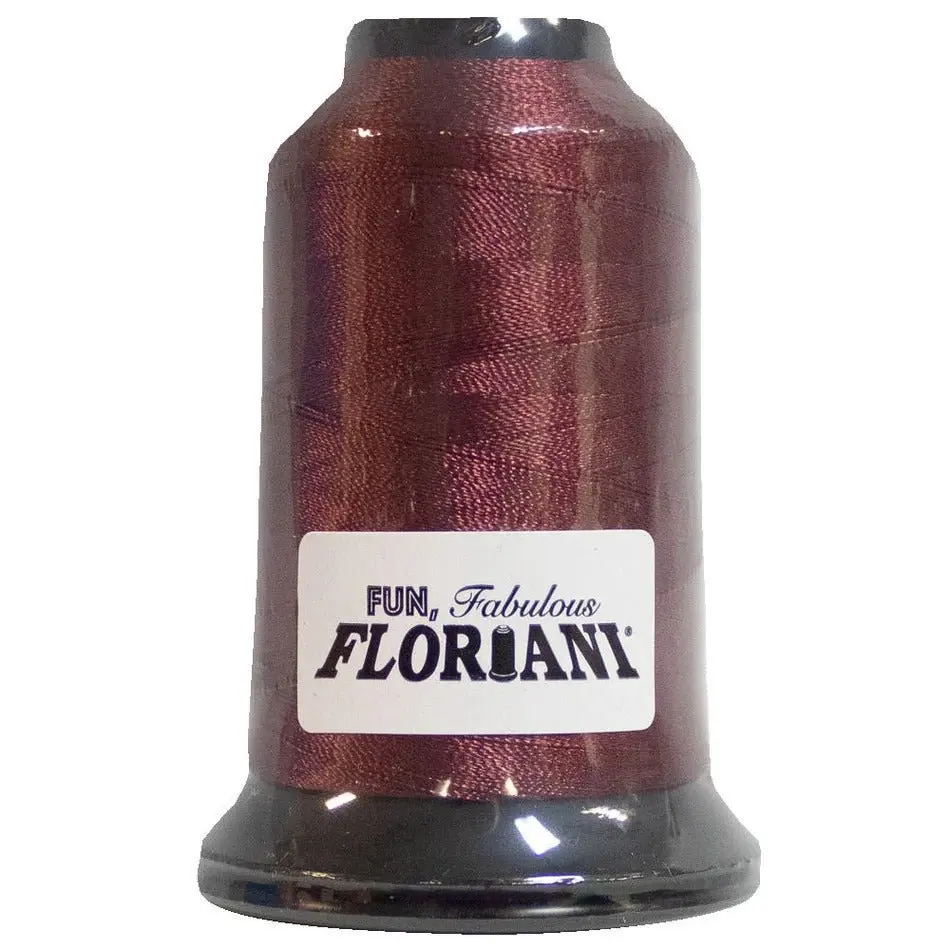 Floriani Polyester Embroidery Thread - 40 wt, 1000M / 1100Yds, Black Cherry (PF0197) - Smooth Run, Uniform Stitching, Standout Color, Fits Beautifully Into Lettering, Ideal for Repeat Production Projects