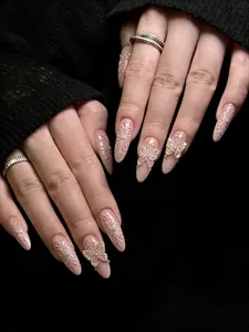 Aura:20sets handmade press-on nails selectable size and length random style