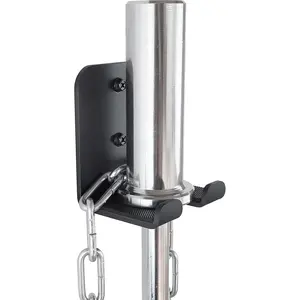 Barbell Holder Wall Mount Heavy Duty Vertical Barbell Holder Weight Bar Holder for Olympic Barbell, Curl bar, Commercial or Home Gym Accessory
