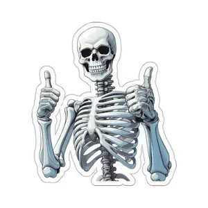 Funny Skeleton Sticker with Quirky Pose for Laptops Journals and Smooth Surfaces Whimsical Decor Ideal for Personal Use or Gifting