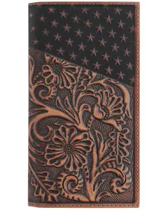 Cody James Men's Americana Tooled Leather Rodeo Wallet - 2521237691