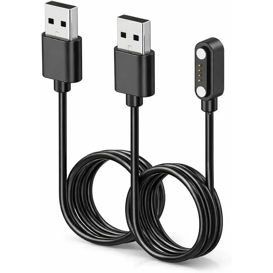 2-Pack Durable Portable Magnetic USB AI Voice Recorder with 60cm Flexible Charging Cable, Auto-Align USB Connector, Protection Accessories for Phones & Electronics, Ideal for Home & Travel, Cable-2 Pack