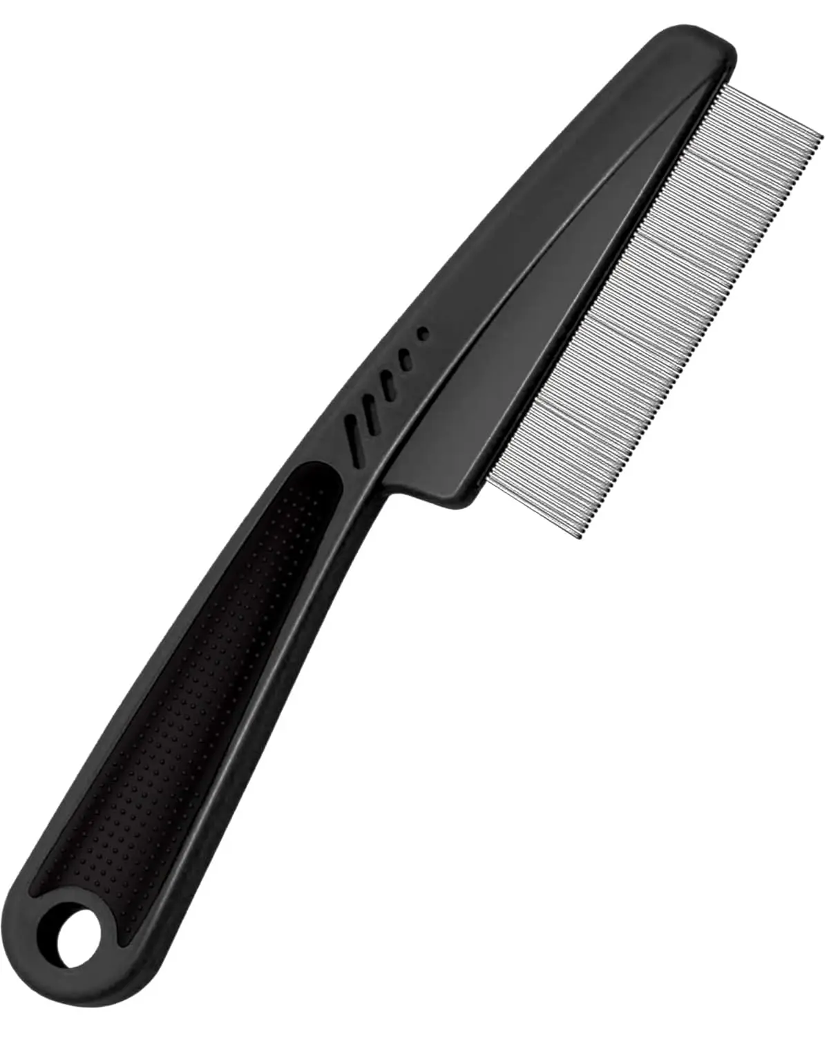 Stainless Steel Fine Tooth Dandruff Comb, Professional Dandruff Remover, Multifunctional Hair Grooming Comb for Kids and Adults (Black)