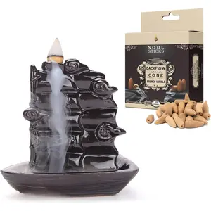 Utopia Backflow Burner with French Vanilla Backflow Cones Set