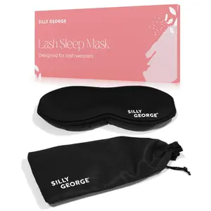 Silly George Lash Sleep Mask - 3D Contoured Blackout Eye Mask for Eyelash Extensions & False Lashes, Memory Foam Sleeping Mask for Women