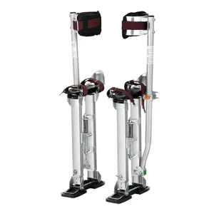 VEVOR Drywall Stilts, TikTokShopBlackFriday, 18''-30'' Adjustable Aluminum Tool Stilts with Protective Knee Pads, Durable and Non-slip Work Stilts for Sheetrock Painting, Walking, Taping, Silver