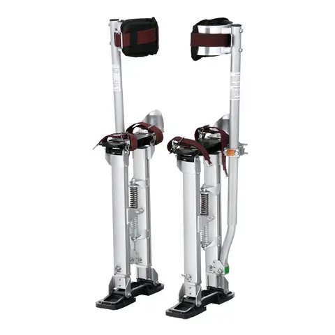 【Fallpicks】VEVOR Rust-Proof Aluminum Alloy Drywall Stilts, 18"-30" Reach Boost, 228lb Capacity, Lightweight High-Strength Build, 3-Pos Heel Fit, Protective Knee Pads, Non-Slip for Sheetrock Painting, Balance & Lift Support, Both Indoor/Outdoor Use, Silver