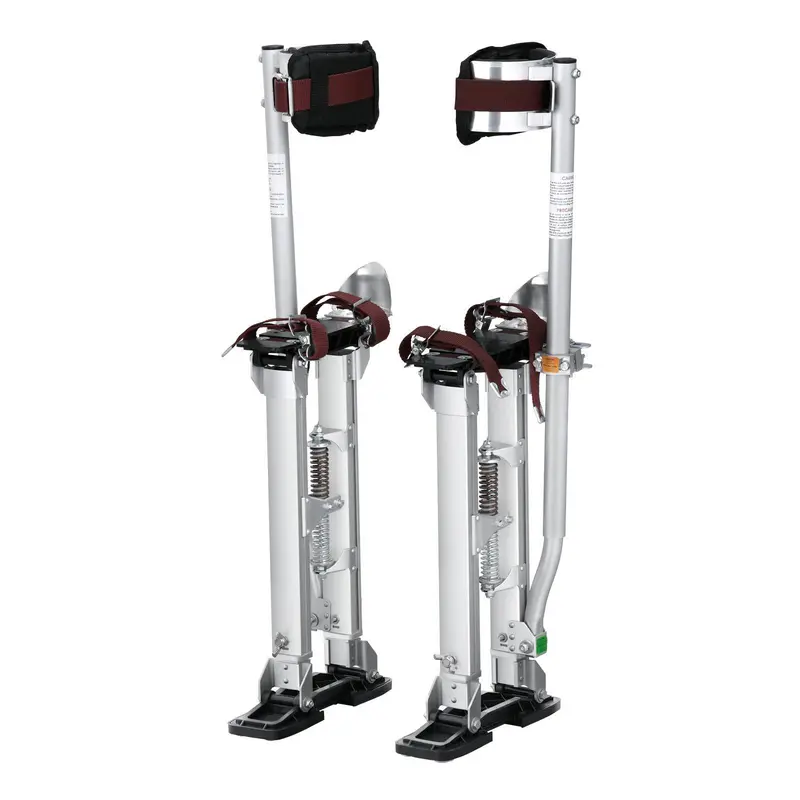 【Fallpicks】VEVOR Rust-Proof Aluminum Alloy Drywall Stilts, 18"-30" Reach Boost, 228lb Capacity, Lightweight High-Strength Build, 3-Pos Heel Fit, Protective Knee Pads, Non-Slip for Sheetrock Painting, Balance & Lift Support, Both Indoor/Outdoor Use, Silver