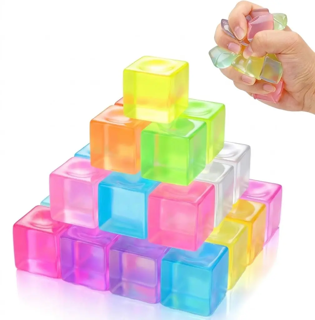 Squishy Fidget 30 Pack Mini Cube Toys for Kids and Adults