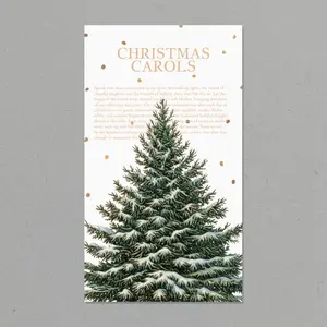 Gold Snow Tree Postcard – Set of 40