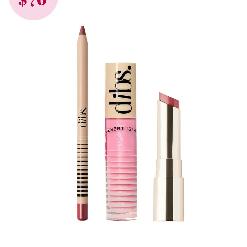 DIBS Beauty Pout Perfect Set - Lip Liner, Jam Jam Plumping Lipstick, Glossy Balm Makeup Makeup Sets