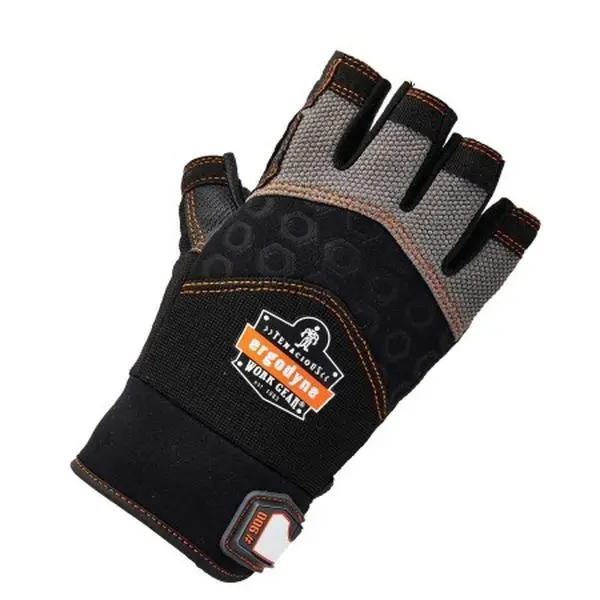 Ergodyne 150-17695 ProFlex 900 Half-Finger Impact Gloves - Black, Extra Large