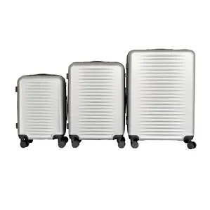 3-Piece Luggage Set (Silver) — With Combination Locks and Spinner Wheels (20/24/28 in)