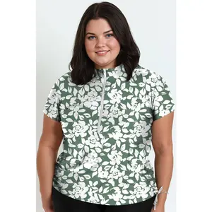 Half-Zip Adele Swim Top | Plus Size