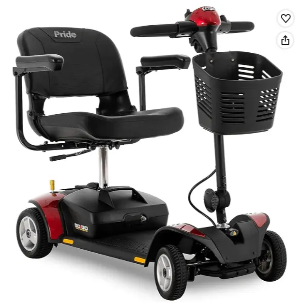 Electric Mobility Scooter for Seniors & Adults, Lightweight 4 Wheel Portable Travel Scooter with Comfortable Seat, LED Headlights & Storage Basket, Easy Assembly, Compact Electric Mobility Aid for Daily Outdoor Use