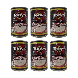 Tony’s Clam Chowder Soup – 3x World Champion, 15 oz (6 Pack) Rich & Creamy Seafood Flavor