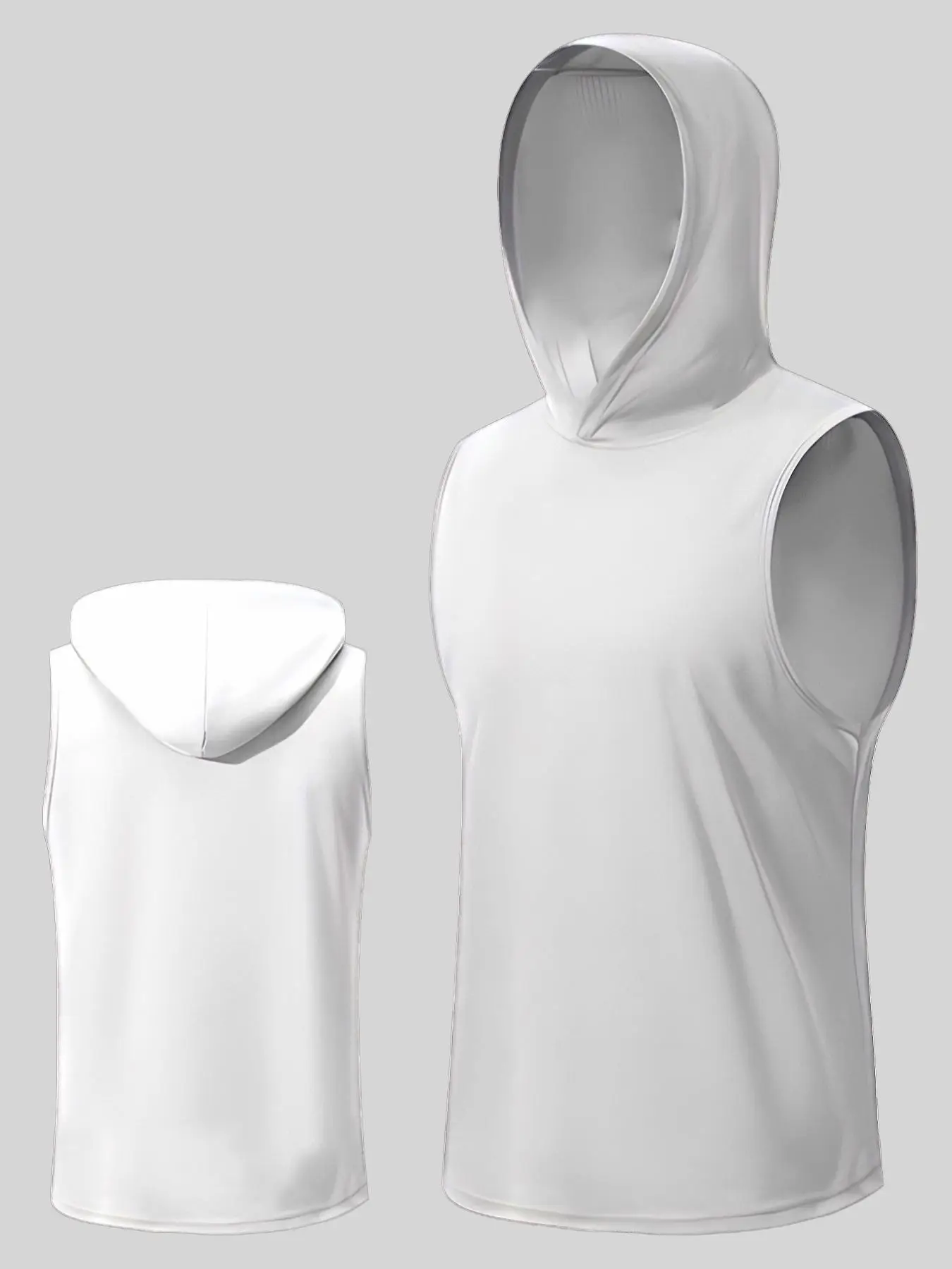 Men's Solid Hooded Sports Vest, Regular Fit Casual Sporty Sleeveless Tank Top for Gym Workout Running, Running Vest, Mens Sport & Outdoor Clothing for