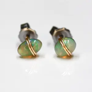 Stylish Opal Crystal Stud Earrings on Titanium