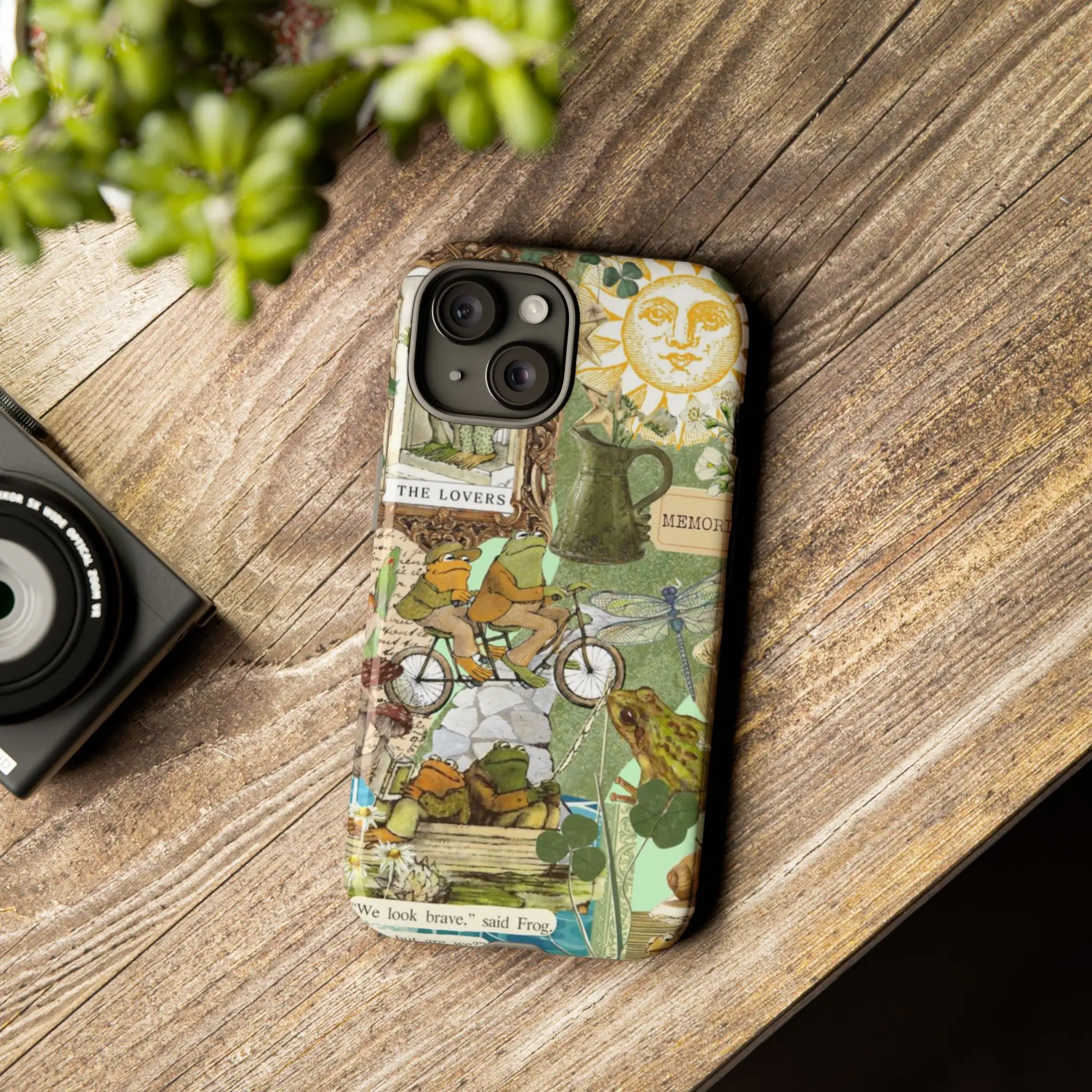 Vintage Retro Frog and Toad Collage Smartphone Case - UV-Printed Vibrant Design, Lightweight Precise-Fit Polycarbonate Shell, TPU Durable Shockproof Cover, Unique Handheld Device Accessory Gift, Multi-Model Compatibility