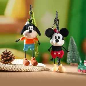 Disney Mickey & Goofy Plush Bag Charm - Cute Stuffed Doll Keychain for Backpack & Daily Decor, Perfect Gift for Disney Fans