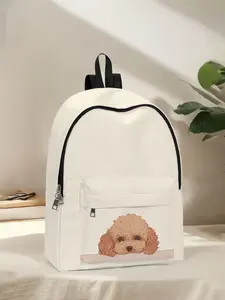 Dog Print Backpack for Fun Daily Use, Spacious Storage for School, Travel & Business, Casual Style for All Seasons