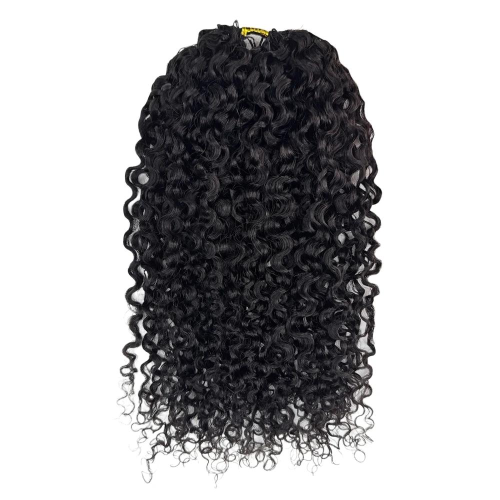 Premium Kinky Curly Human Hair Braids, Natural Black Deep Wave Crochet Hair, Small Spirals Feather Extensions for Female with Natural Look #SummerWins #DealsForYouDays, Crochet Hair Human Hair, Long