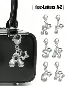 Cute Bubble Keychain Accessory with Hollow Star and Shiny Letters A-Z, Perfect Gift for Birthdays and Special Occasions, Women's and Girls' Backpack Charm and Keyring, Bag Charms