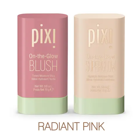 Pixi Glowing Blush DUO - Hydrating, Nourishing Cheek Makeup for Radiance, Moisture, Ruby Glowup