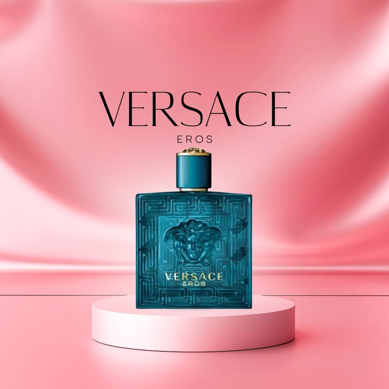 Versace Eros Eau de Toilette for Men 3.4 oz 100ml Spray Tester Bottle Bold Iconic Fragrance with Mint Green Apple Lemon Tonka Bean Geranium Vanilla Notes Woody Citrus Amber