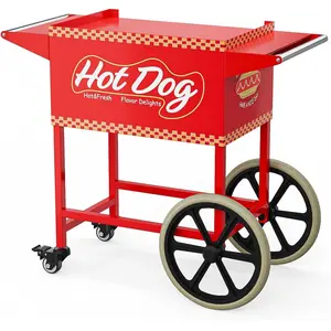 [ Father's Day Gift ]Winado Hot Dog Cart - Mobile Stand for 5-7 Rollers Hot Dog Machine with Shelfs, Handles & Wheels, Concession Stands, Fairs, Events Use