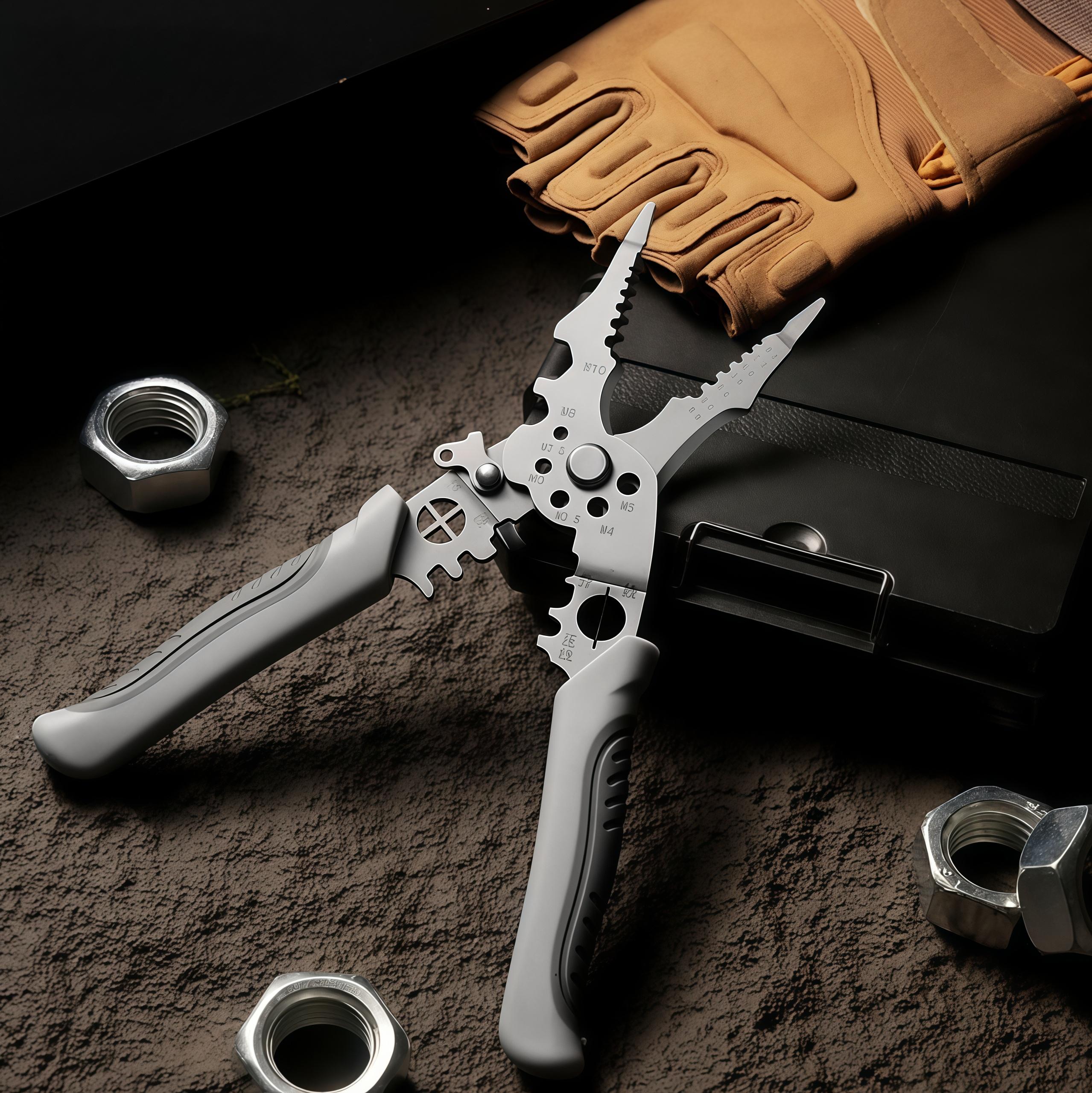 Multifunctional Wire Stripper Crimper Cable Cutter Pliers,Professional Electrical Wire Stripping Tool, MultipurposeWire Stripper for Electrical Cable Cutting