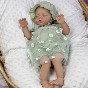 Reborn Kiss-48cm/19inch Realistic Reborn Baby Doll Cute Sleeping Reborn Baby Doll with 3D-Paint Light Beige & Visible Veins, Vinyl Limbs & Cloth Body,Girl Birthday Gift, Realistic Poseable Weighted Newborn Baby Dolls toy