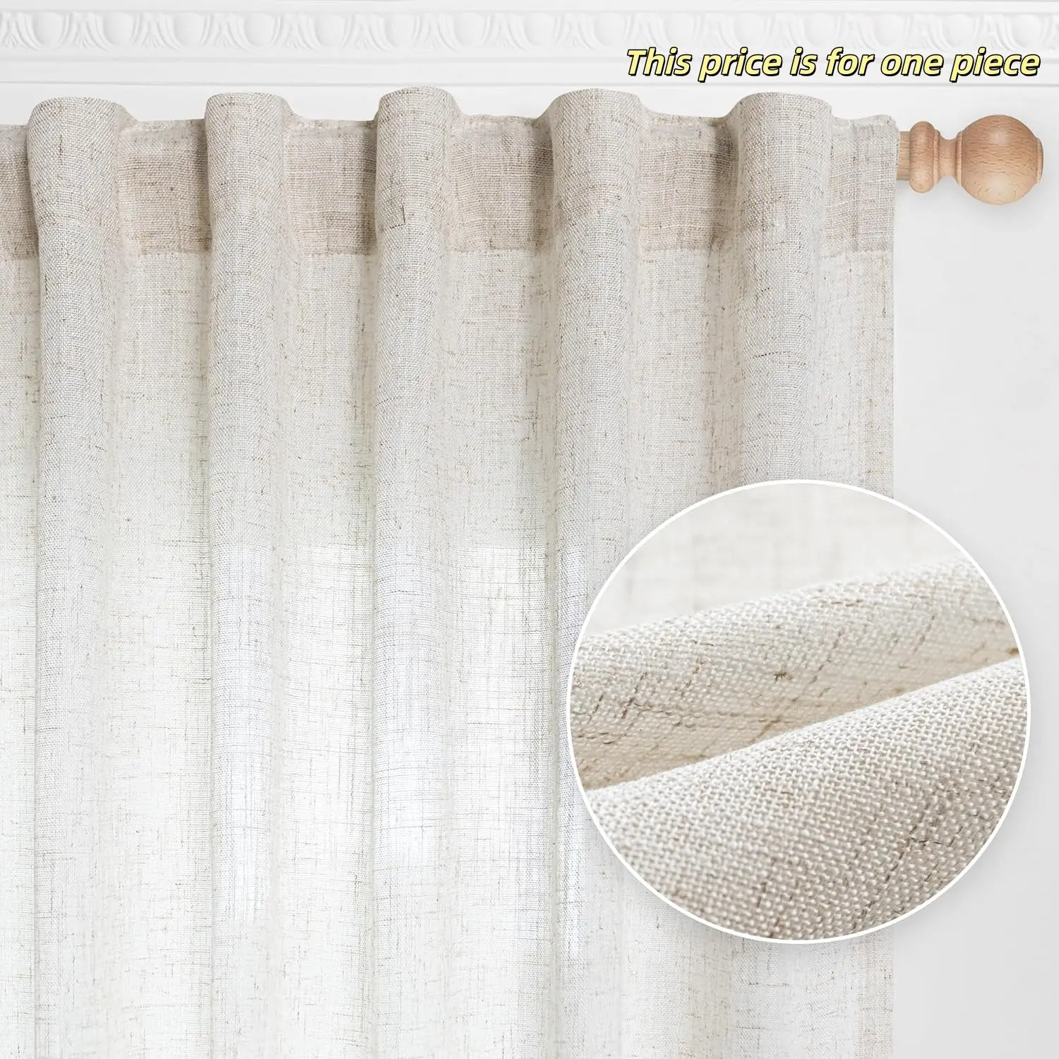 Pure Color Japanese Natural Curtain, Semi-Transparent Filtering Soft Curtains, Room Decor Curtain, Home Decoration Curtain, Suitable for Living Room Backdrop, Elegant Farmhouse Country Bedroom, Window Curtain, Home Decorative Curtain