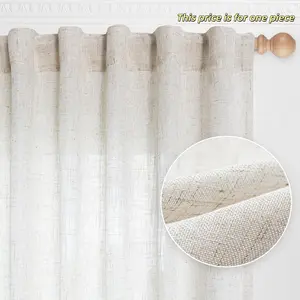 Pure Color Japanese Natural Curtain, Semi-Transparent Filtering Soft Curtains, Room Decor Curtain, Suitable for Living Room Backdrop, Elegant Farmhouse Country Bedroom
