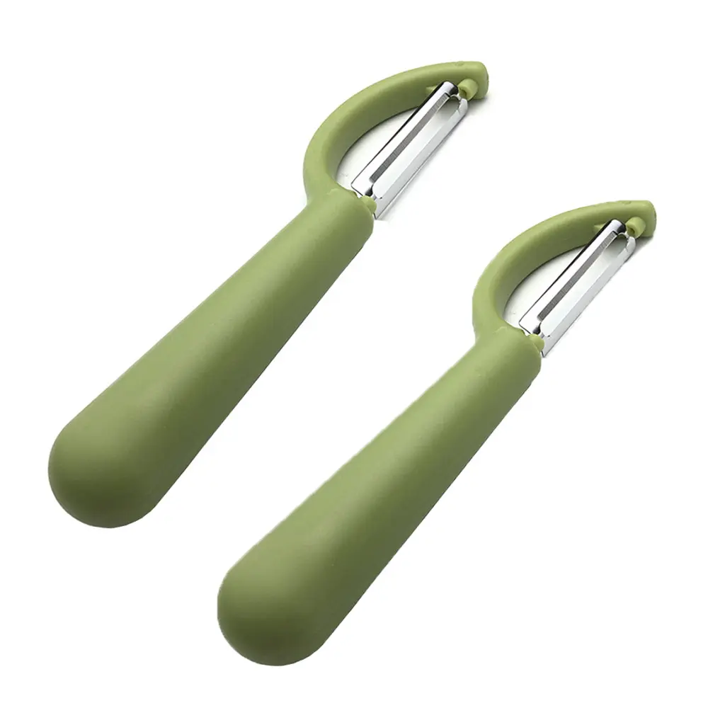 2Counts/Set Stainless Steel Residue-Free Peeler, Food Grade Antibacterial Vegetable Slicer, Efficient Potato Carrot Apple Processor, Non-Slip Kitchen Tool, Kitchen Peeling Utensils