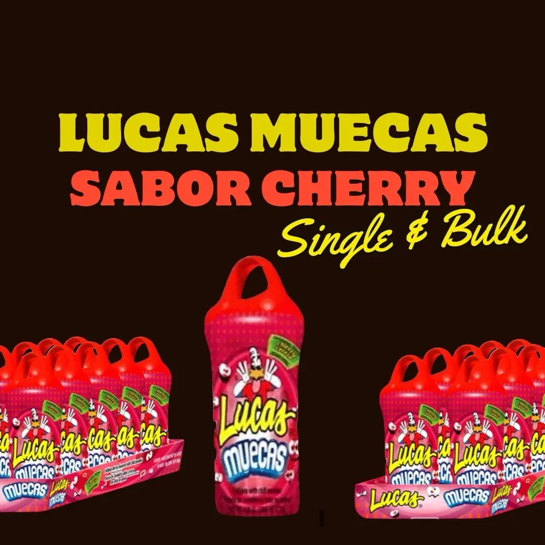 Lucas Muecas Cherry Lollipop with Chilli Powder Snack/Paleta de Cereza con Chile en polvo 10ct