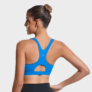 RUNNING GIRL High Impact Sports Bra for Women - Racerback Moulded Cup Workout Bra with Four-Way Stretch Fabric & Cutout Back Design for Running & Yoga #SummerVibes Athletic Fitted summerwins