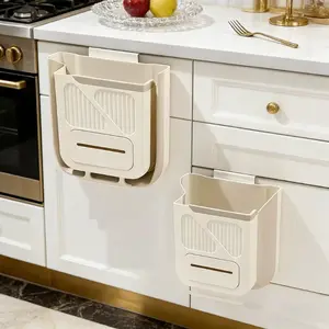 Kitchen Foldable Wall-Mounted Trash Can, Large Size No Bending Needed, Home Creative Classification Paper Basket, Space Optimization, Creative Waste Bin