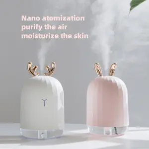 Portable deer humidifier with color LED lights, automatic shutdown, ultra quiet, suitable for sleep and relaxation