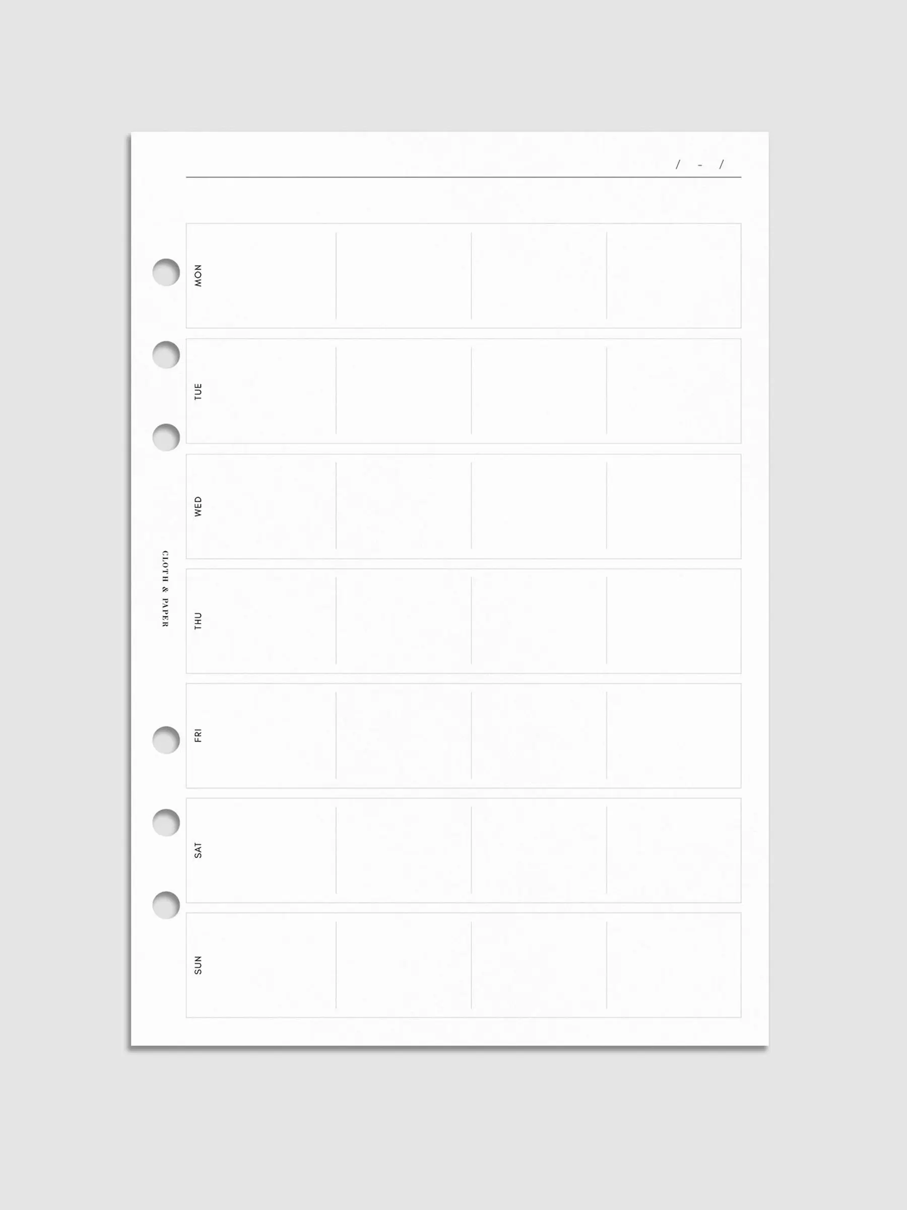 Weekly Block Planner Inserts