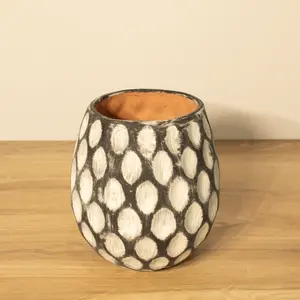 White-washed Clay Terracotta Pot